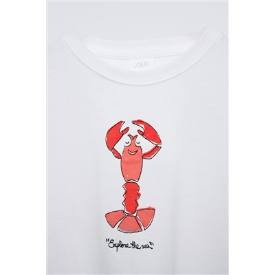 EMBROIDERED LOBSTER T-SHIRT