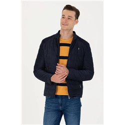 Erkek Lacivert Deri Ceket