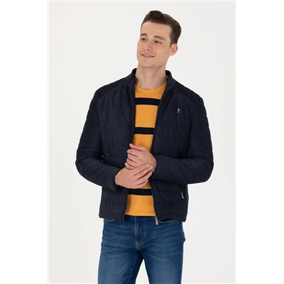 Erkek Lacivert Deri Ceket