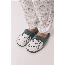 Zapatillas casa borreguito gris Moomin
