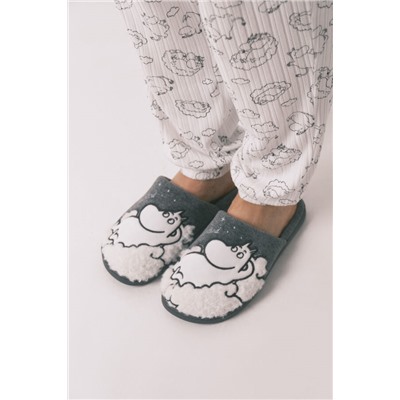 Zapatillas casa borreguito gris Moomin
