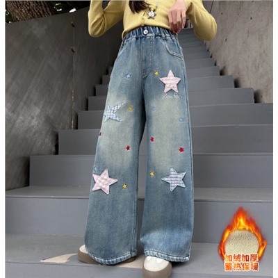 Джинсы с флисом утепленные