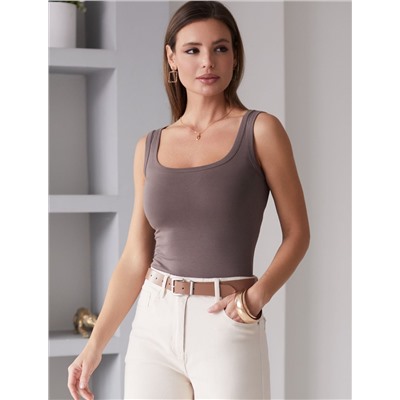 Топ облегающий из премиального хлопка с эластаном