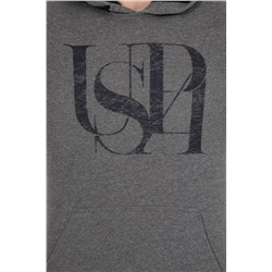 Erkek Antrasit Melanj Kapüşonlu Sweatshirt