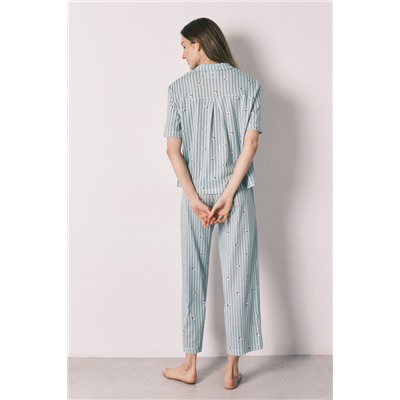 Pijama camisero Snoopy algodón verde