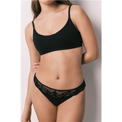 Braga clásica modal y encaje negra