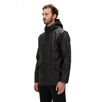 Bad Bear Patrol Raincoat Siyah Erkek Kapüşonlu Yağmurluk
