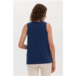 Kadın Lacivert Kolsuz Tişört