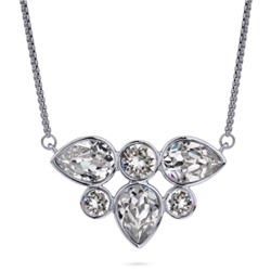 Кулон Эйва (кристаллы SW белые; покрытие родий) 70см, Есть комплект