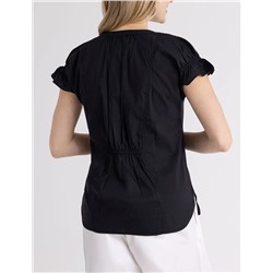 SPLIT NECK FLUTTER SLEEVE POPOVER TOP