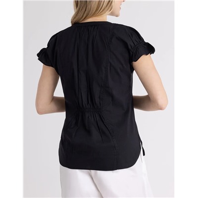 SPLIT NECK FLUTTER SLEEVE POPOVER TOP
