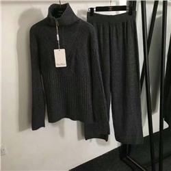 MaxMar* новый вязаный спортивный костюм, толстовка с высоким воротником и длинными рукавами с полумолнией + повседневные брюки, белый, розовый, черный, темно-коричневый, серый, абрикосовый, [один размер подходит всем, ширина плеч 60, обхват груди 120, длина рукава 55, длина одежды 58; талия 66, резинка, длина 101]