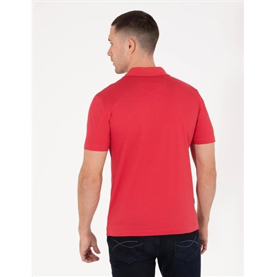 Kırmızı Regular Fit Polo Yaka Merserize Tişört
