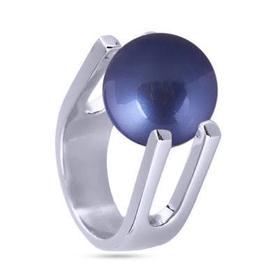 Кольцо (Майорка 14мм черничная; покрытие родий), Есть комплект