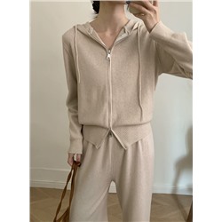 Женский свободный мягкий кардиган + широкие брюки, комплект из двух предметов