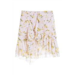 Falda avolantada Rosa pastel y amarillo