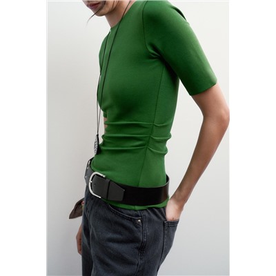 GATHERED INTERLOCK T-SHIRT