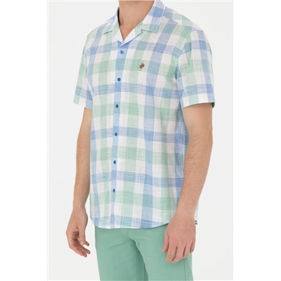 Erkek Saks Kısa Kollu Gömlek