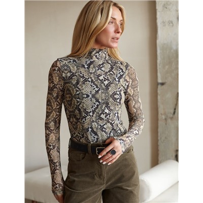 Водолазка с прозрачными рукавами