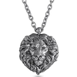Кулон Король лев (покрытие античное серебро) 85см, Есть комплект