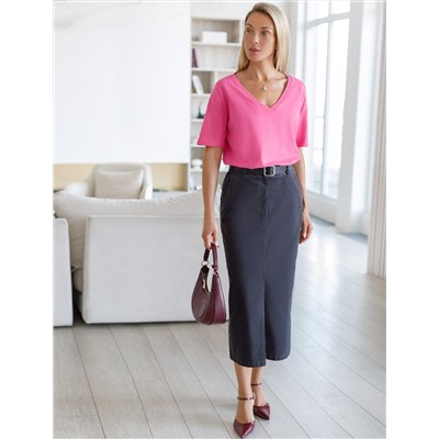 Футболка из 100% хлопка с V-образным вырезом