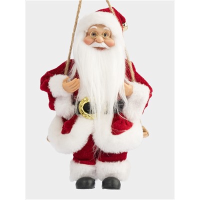 Изделие декоративное, 23 см, подвесное, полиэстер, Санта на качелях, New year