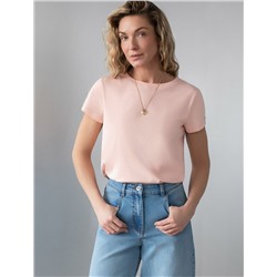 Базовая футболка полуприлегающая из премиального хлопка с эластаном