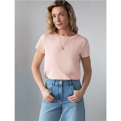 Базовая футболка полуприлегающая из премиального хлопка с эластаном