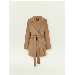 Полупальто-халат из шерсти, R136/irishcream