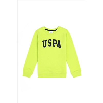 Erkek Çocuk Elma Yeşili Basic Bisiklet Yaka Sweatshirt