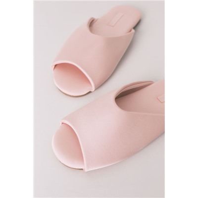 Zapatillas casa satén rosa