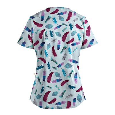 Happy Scrubs® Birds Of A Feather Jazzberry Print Scrub Top