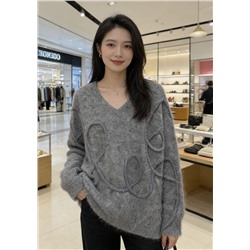 Женский свободный свитер с объёмным плетение  ЛОЕВ*Е 💛