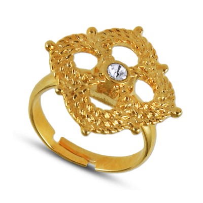 Кольцо Бравура (кристаллы SW белые; покрытие золото)