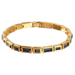 Браслет Богемия (кристаллы SW темно-серые; покрытие золото) 20см, Есть комплект