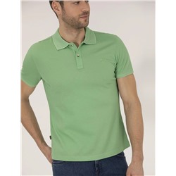 Açık Yeşil Slim Fit Polo Yaka Merserize Tişört