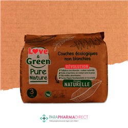 Love&Green Pure Nature - Couches Écologiques Non Blanchies - Taille 3 - 4 à 9kg - 42 couches