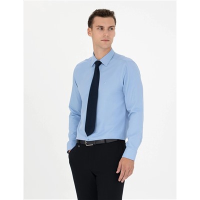 Mavi Slim Fit Uzun Kollu Basic Gömlek