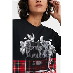 Camiseta oversize tartán