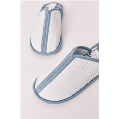 Zapatillas casa estampado azul