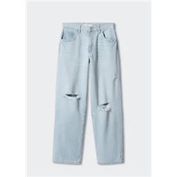 Jeans wideleg rotos decorativos