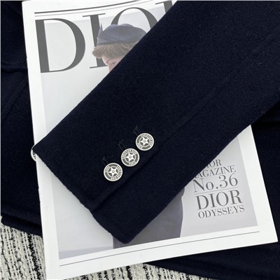 Серия Dio*, новая короткая двусторонняя шерстяная куртка с лацканами, ткань из смесовой шерсти и кашемира, пятиконечная звезда по индивидуальному заказу, двубортный ремень в тон, высококачественное качество