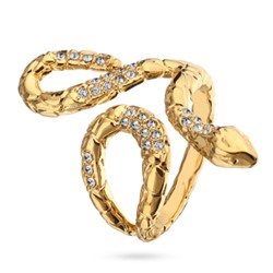 Кольцо Змея (кристаллы SW белые; покрытие золото), Есть комплект