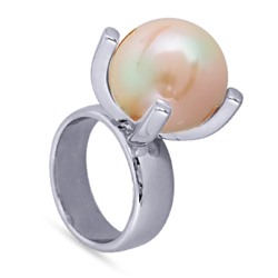 Кольцо (Майорка 16мм нежный персик; покрытие родий), Есть комплект