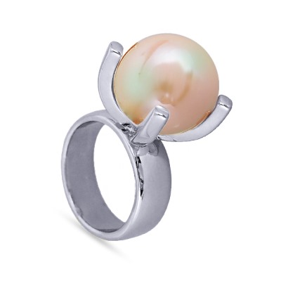 Кольцо (Майорка 16мм нежный персик; покрытие родий), Есть комплект