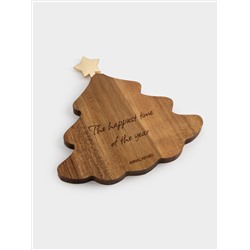 Набор для сыра, 2 пр, доска-блюдо, дерево/сталь, Елка со звездой, Timber