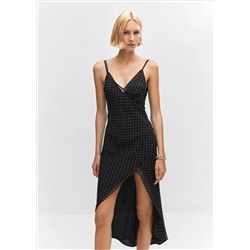 Vestido estampado bajo asimétrico