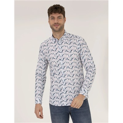 Pembe Slim Fit Uzun Kollu Gömlek