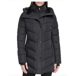 CALVIN KLEIN Faux Fur Trim Puffer Jacket