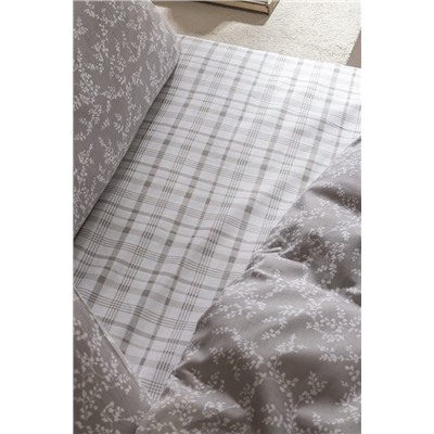 Garde King Size %100 Pamuk Ranforce Baskılı Nevresim Takımı - Gri